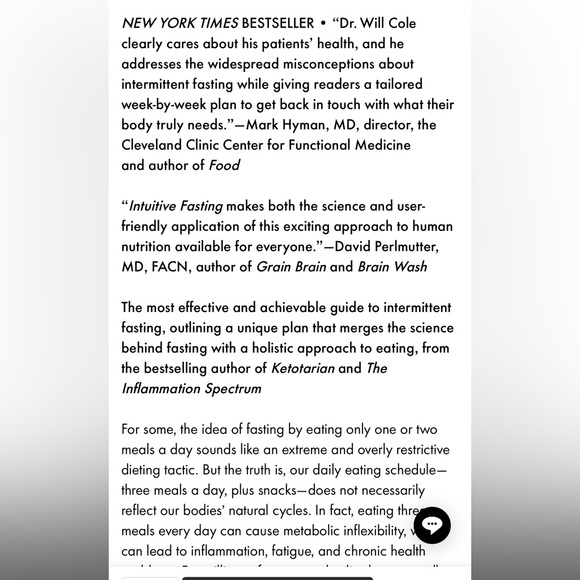 Intuitive Fasting The Flexible Fourweek Intermittent Fasting Plan Book Will Cole - Picture 3 of 8